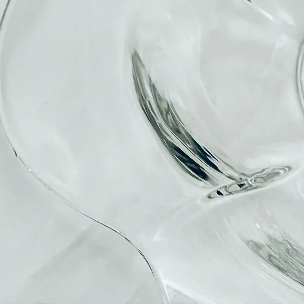Heisey Glass Clear Console Bowl, Flower Shaped, Vintage EUC